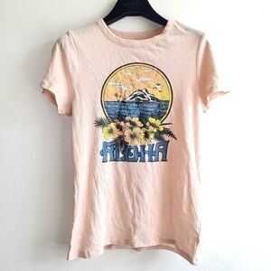 New Chaser Aloha Hawaii Graphic Print Crewneck Short Sleeve Tee NWT Large